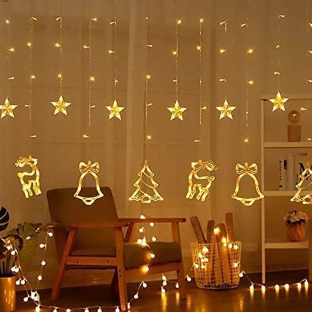 Desidiya 2.5 Meter Christmas LED Curtain String Lights – Warm White Festive Décor