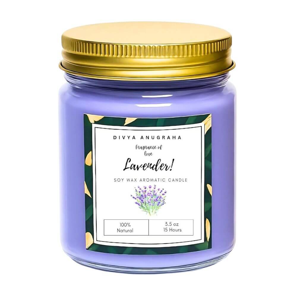 Organic Soy Wax Aroma Candles Scented Aromatic Fragrance (Lavender)