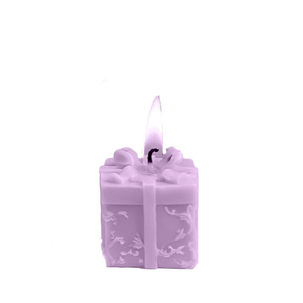 Organic Soy Wax Gift Shape Candle | Purple | Pack of 1