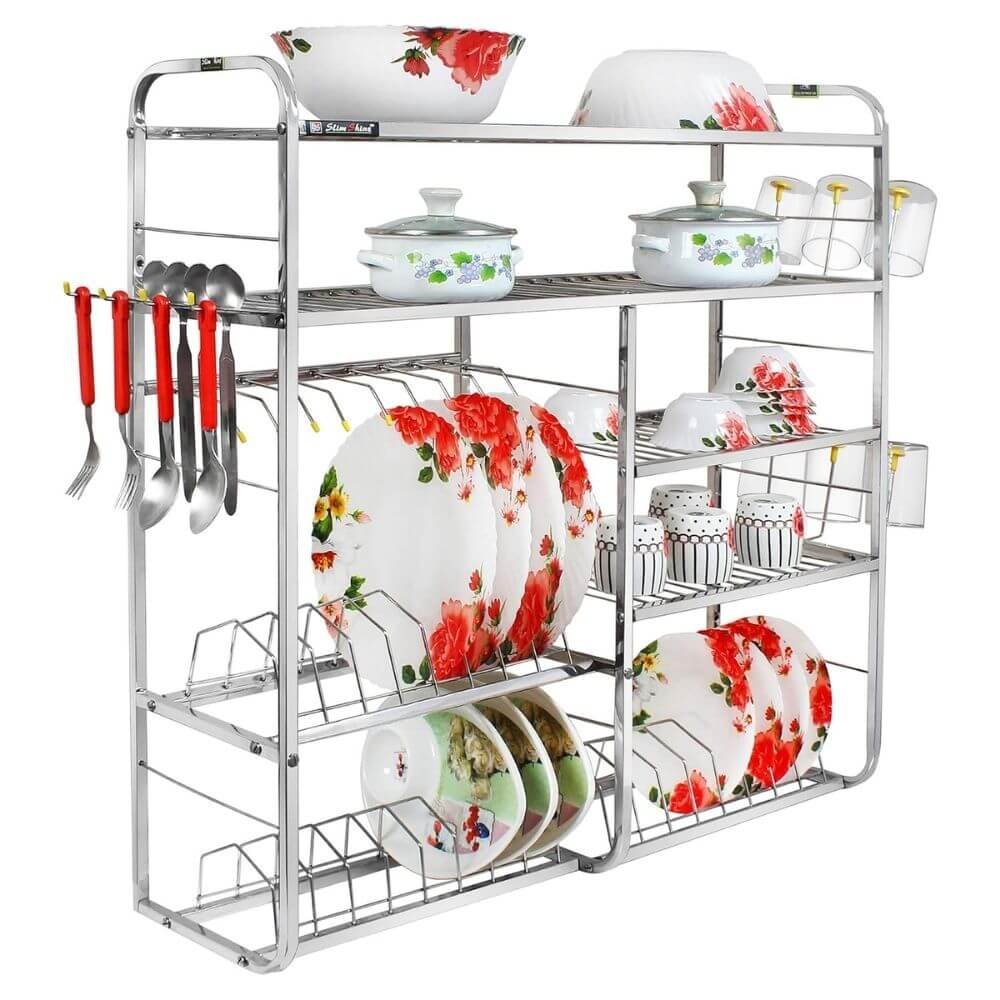 SlimShine 5-Layer Kitchen Dish Rack 30×32 Inch