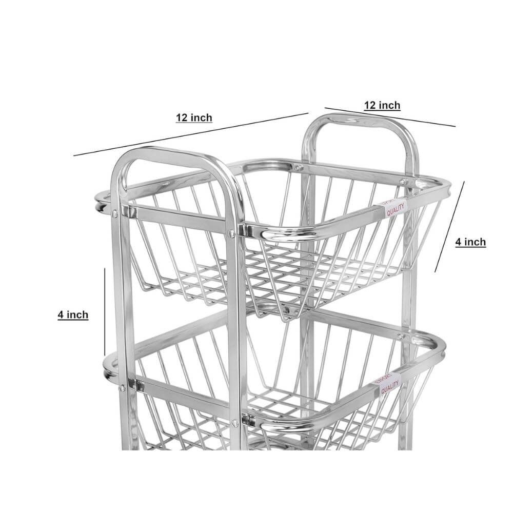 Limetro 4-Stand Kitchen Trolley for Fruits & Veg - Image 3