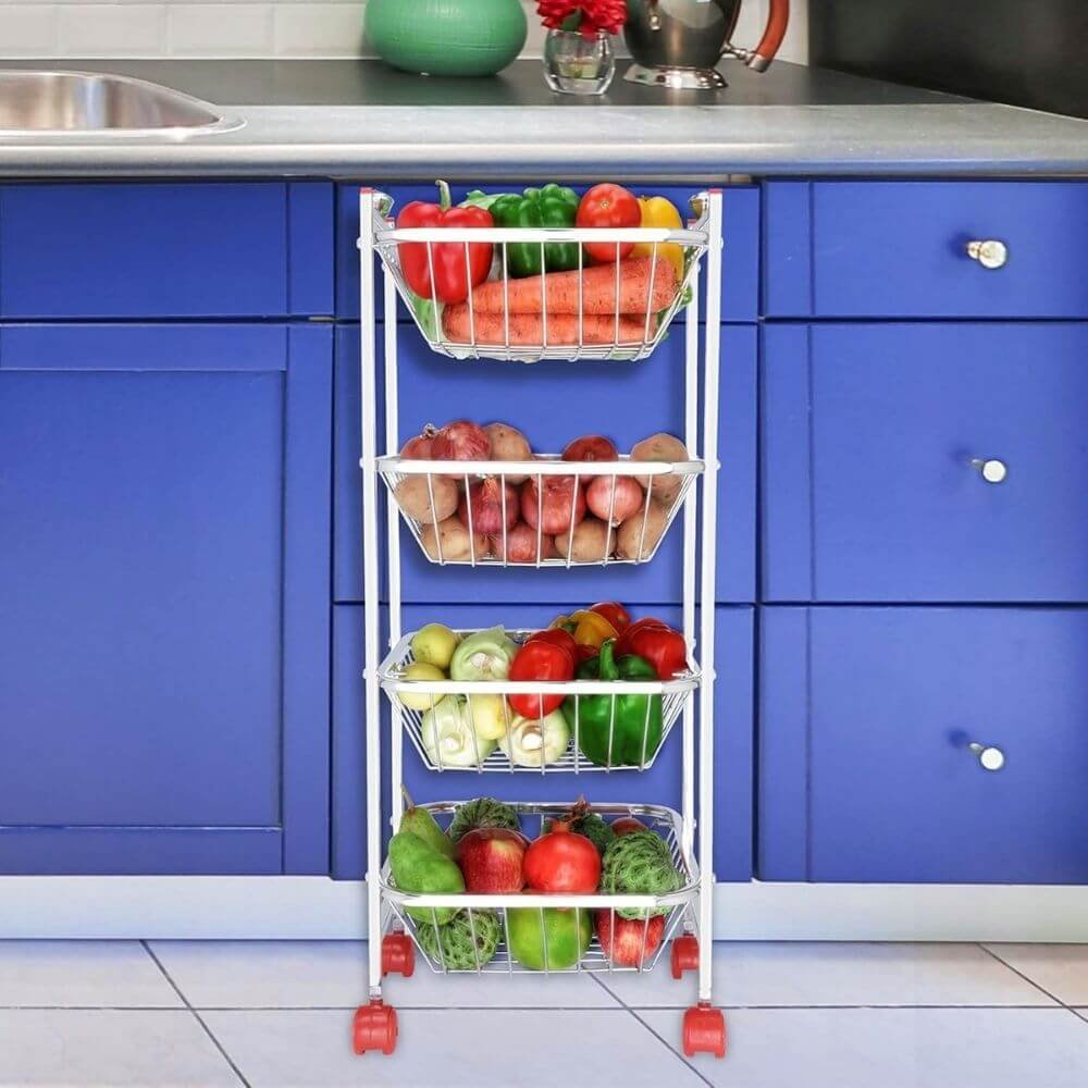 Limetro 4-Stand Kitchen Trolley for Fruits & Veg - Image 9