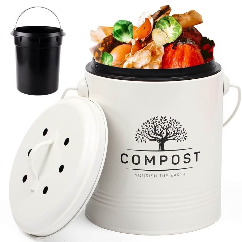 Perfnique 1.3 Gallon Countertop Compost Bin with Lid
