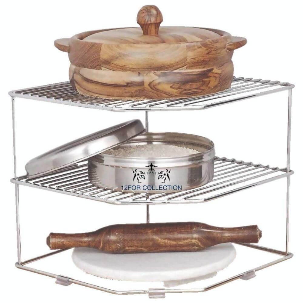 Stainless Steel 3-Tier Multipurpose Corner Rack