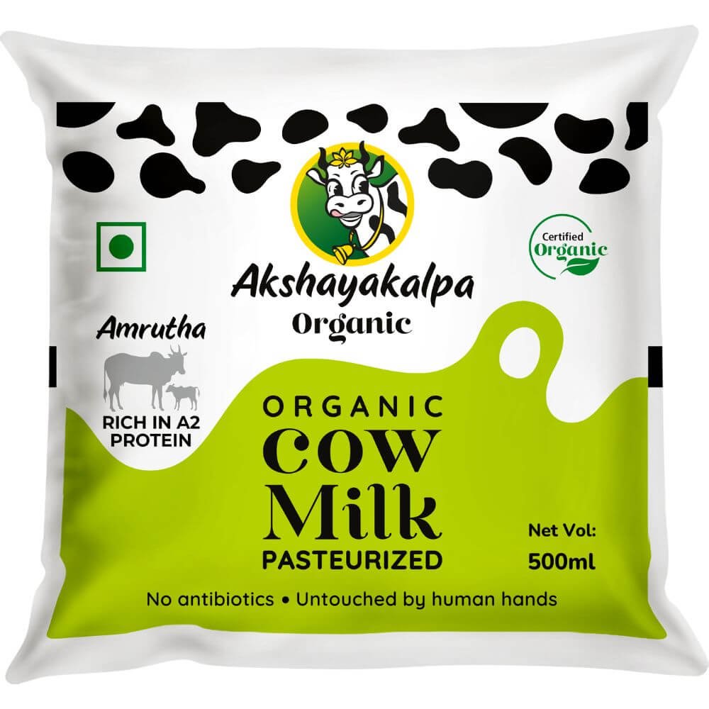 Akshayakalpa Amrutha – A2 Organic Cow Milk – Pasteurized | 500 Ml