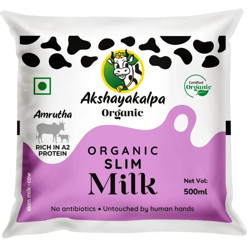 AkshayaKalpa Amrutha – A2 Organic Slim Milk | 500 Ml