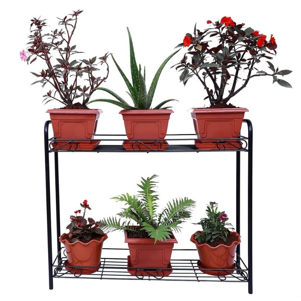 D&V ENGINEERING – Creative in innovation Metal 2-Tier Plant Stand Rack | Indoor & Outdoor Flower Pot Holder