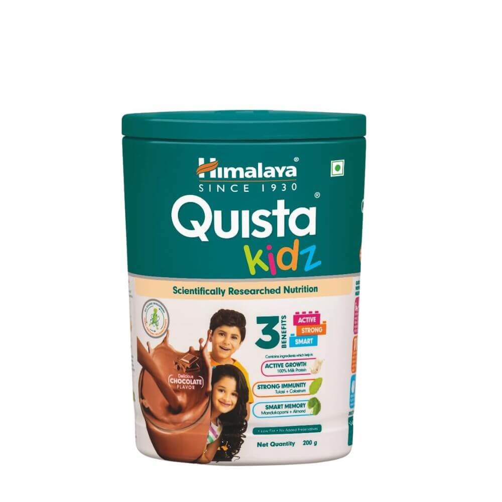 Himalaya Quista kidz | Chocolate Flavor | All-Round Nutritional Formula For Growing Children | Scientifically Researched Nutrition For Active Strong and Smart kids | 200G