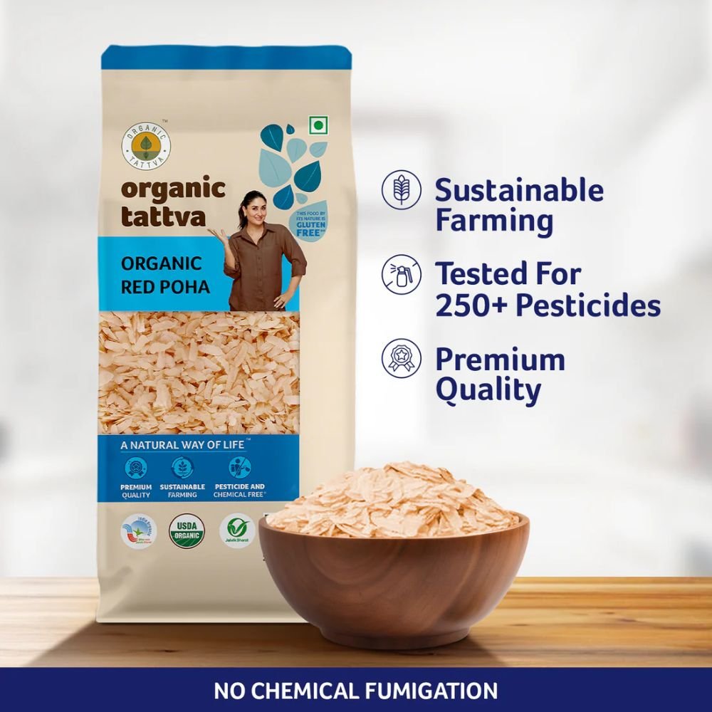 Organic Red Poha 500 gm Flattened Rice