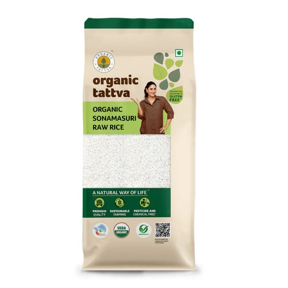 Organic Sonamasuri Raw Rice White 1 kg Premium Rice