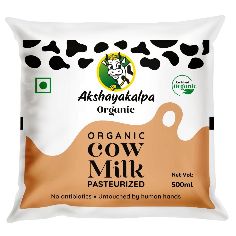 Organic Pasteurized Cow Milk 500 ml | Fresh Natural Milk