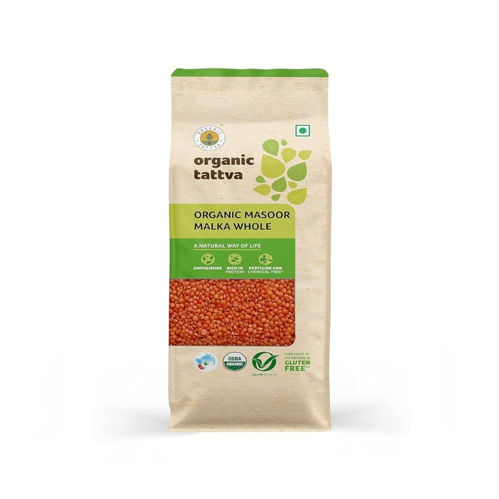 Organic Masoor Whole 500gm | Unpolished Whole Red Lentils