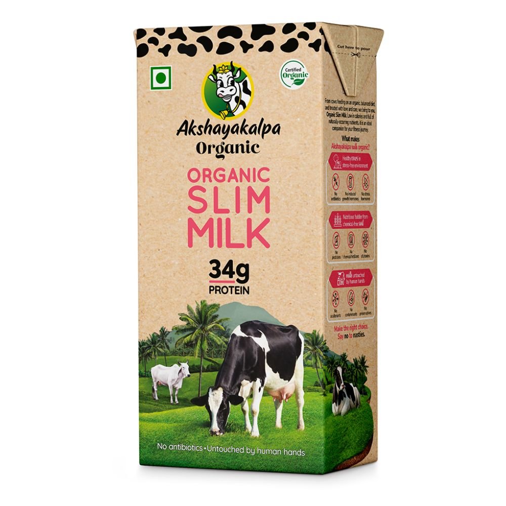 Amrutha A2 Organic Slim Milk 500 ml | Low Fat Fresh A2 Milk