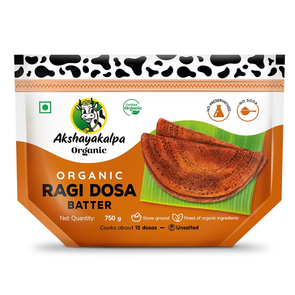 Organic Ragi Dosa Batter 750 g | Fresh Ready-to-Cook Batter