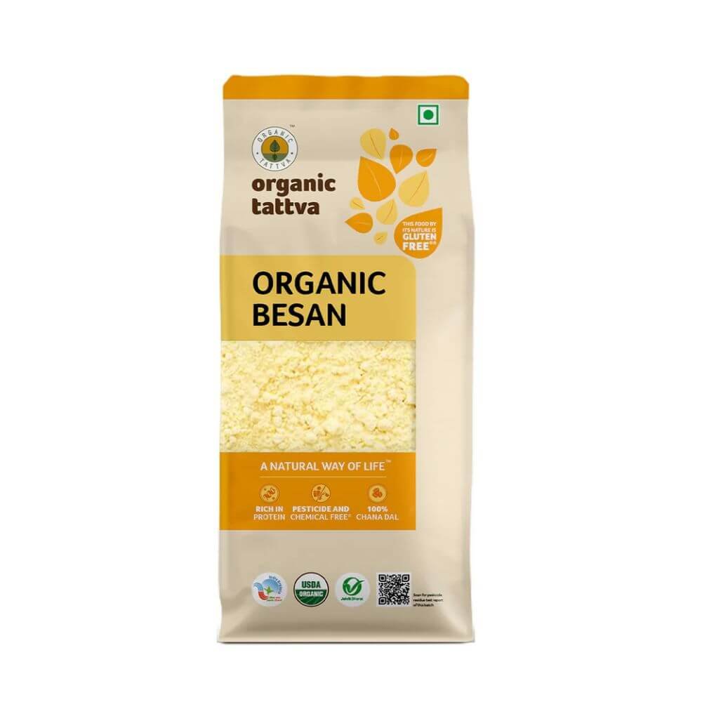 Organic Tattva Organic Besan 500g | Pure Chickpea Flour