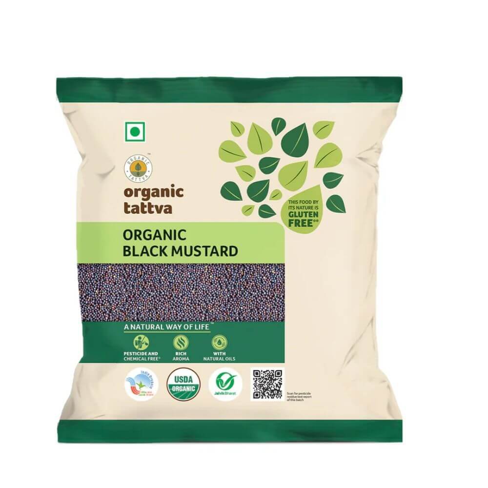 Organic Black Mustard Seeds 100g | Organic Tattva Brand