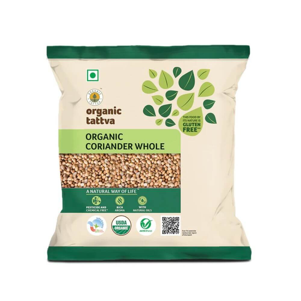 Organic Tattva Coriander Whole 100g | Pure,Natural & Chemical Free