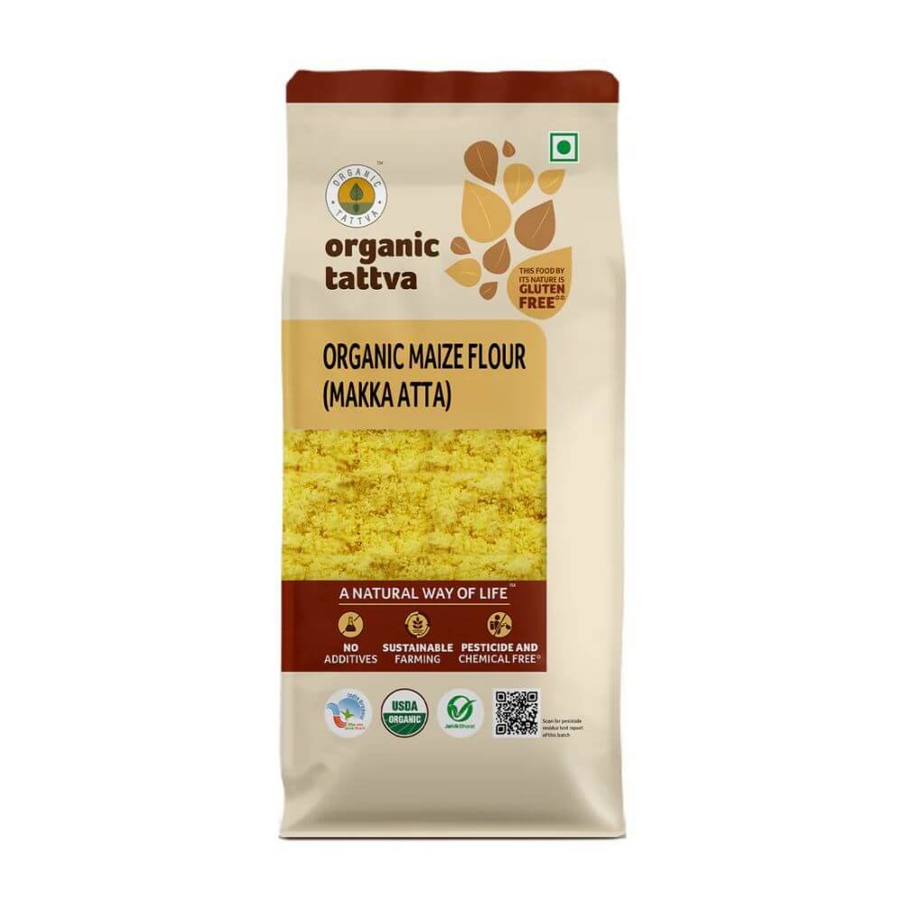 Organic Tattva Organic Maize Flour 500g | Pure Makka Atta