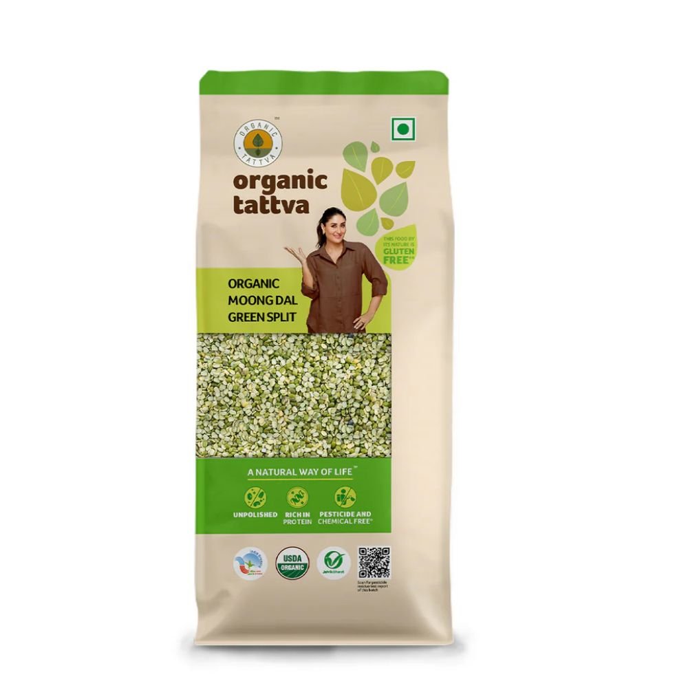 Organic Moong Daal Split 500 g Green Split Daal