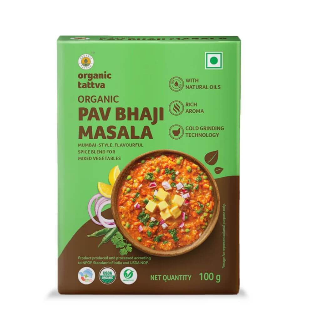 Organic Tattva Pav Bhaji Masala 100g – Certified Organic Spice Blend