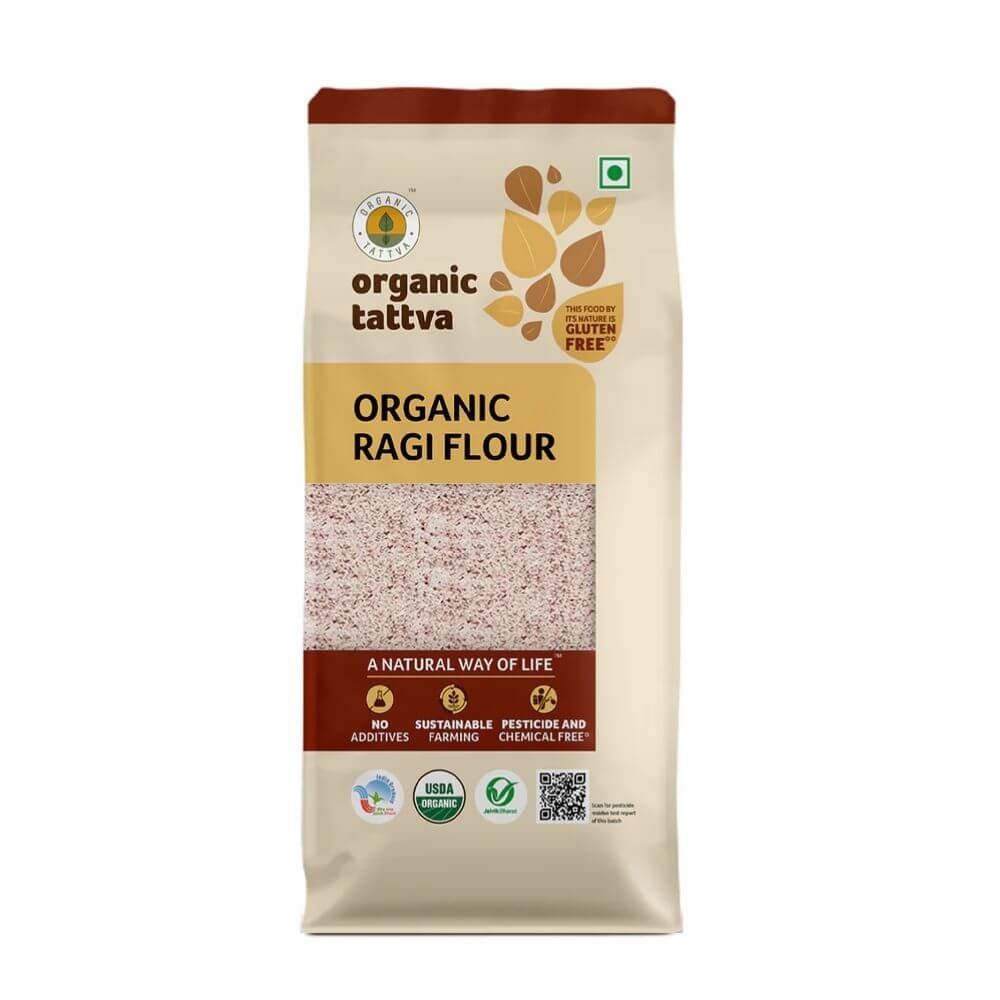 Organic Tattva Organic Ragi Flour 500g | Pure Finger Millet