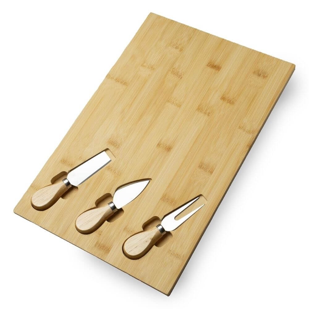 Sipologie Epicure Bamboo Cheese Board Set with 3 Knives