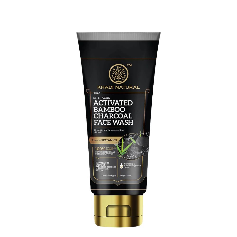 Khadi Natural Activated Bamboo Charcoal Face Wash | 100 G