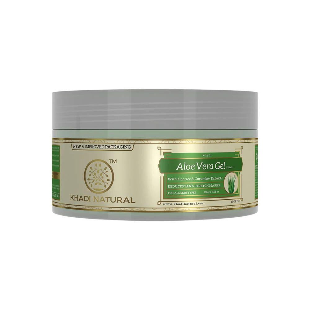 Khadi Natural Aloe Vera (Green) Facial Massage Gel With Licorice & Cucumber Extracts – Fresh & Hydrated | 200 G