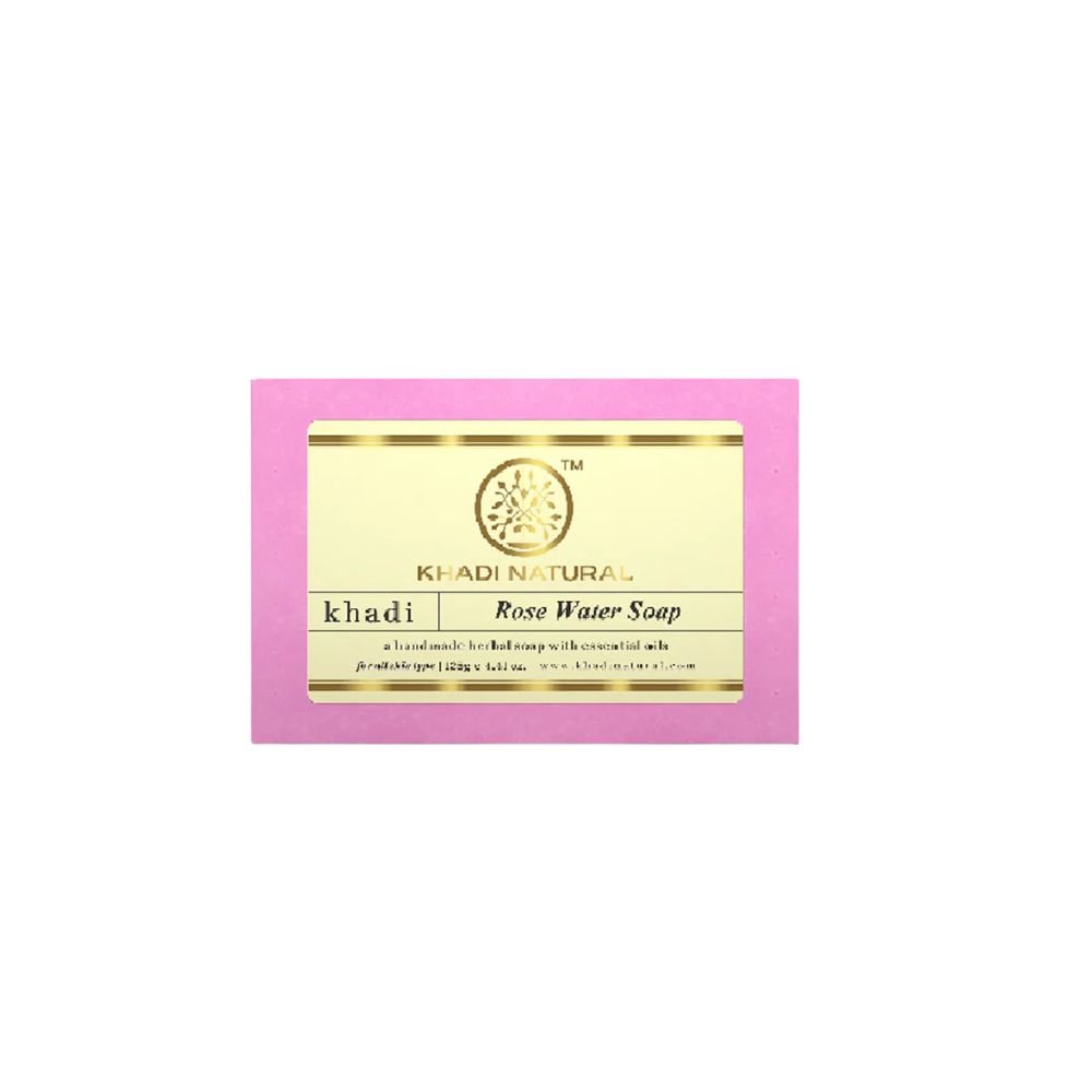 Khadi Natural Herbal Rose Water Soap | 125 G