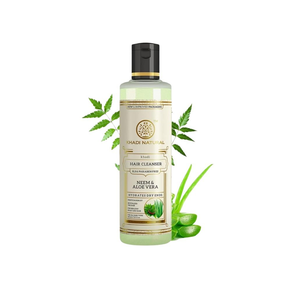 Khadi Natural Neem & Aloevera Hair Cleanser SLS & Paraben Free | 210 Ml