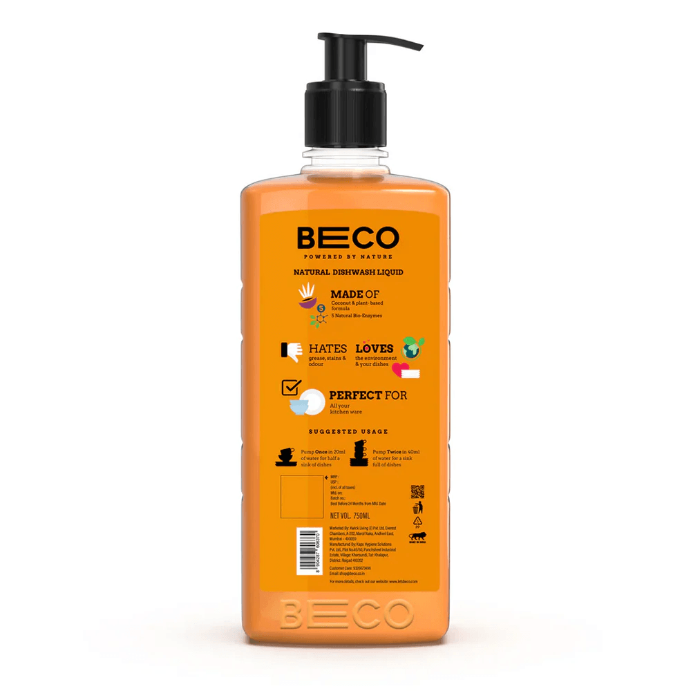 Beco Eco-Friendly Dishwash Liquid 750ml– BECO - Image 2