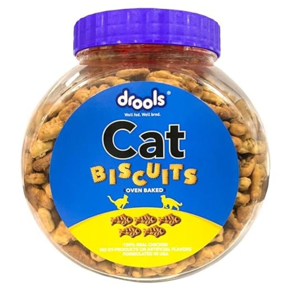 Drools Adult Cat Treat Biscuits Real Chicken Flavour Training Treats Jar 300gm