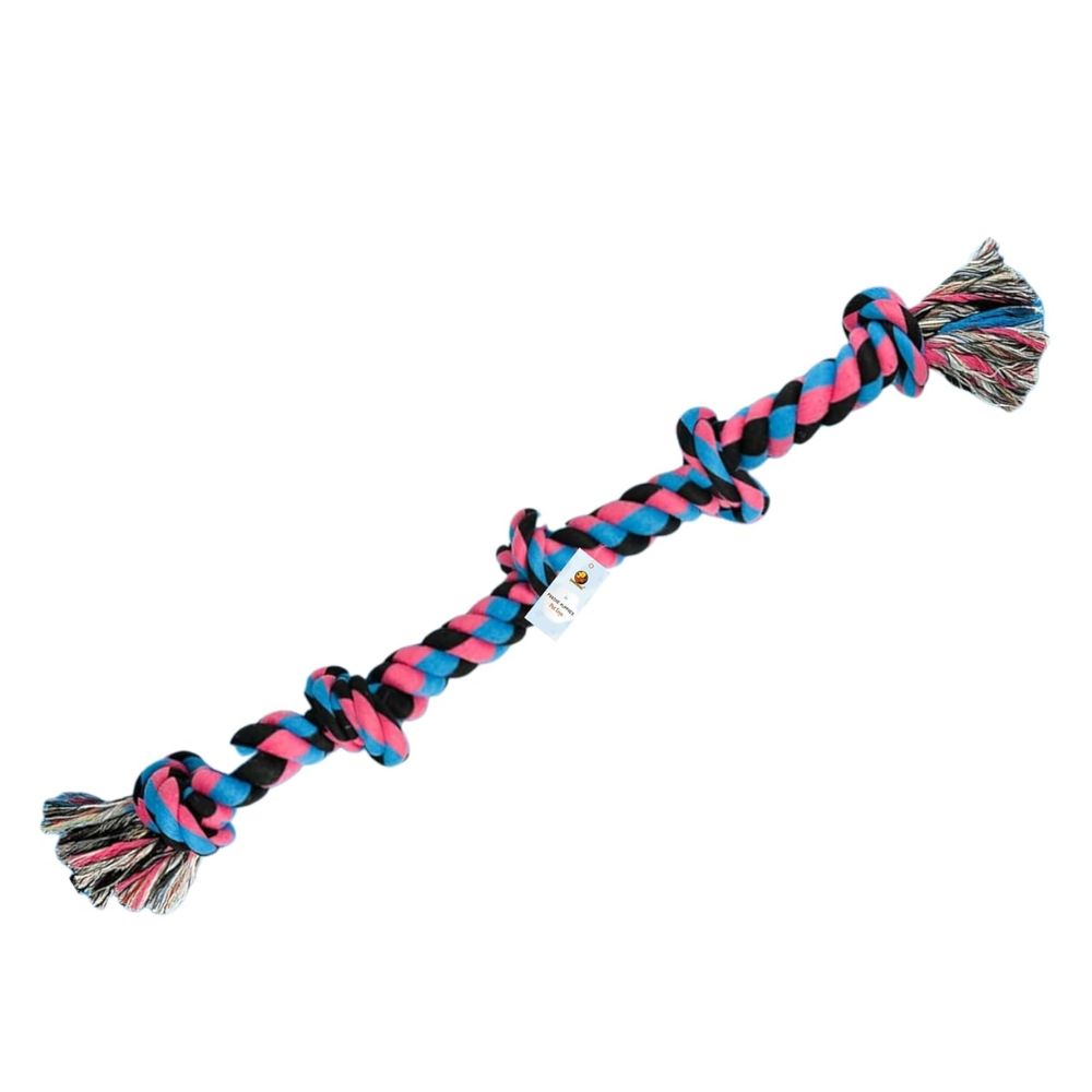 Foodie Puppies 5 Knot Cotton Rope Dog Toy for Aggressive Chewers