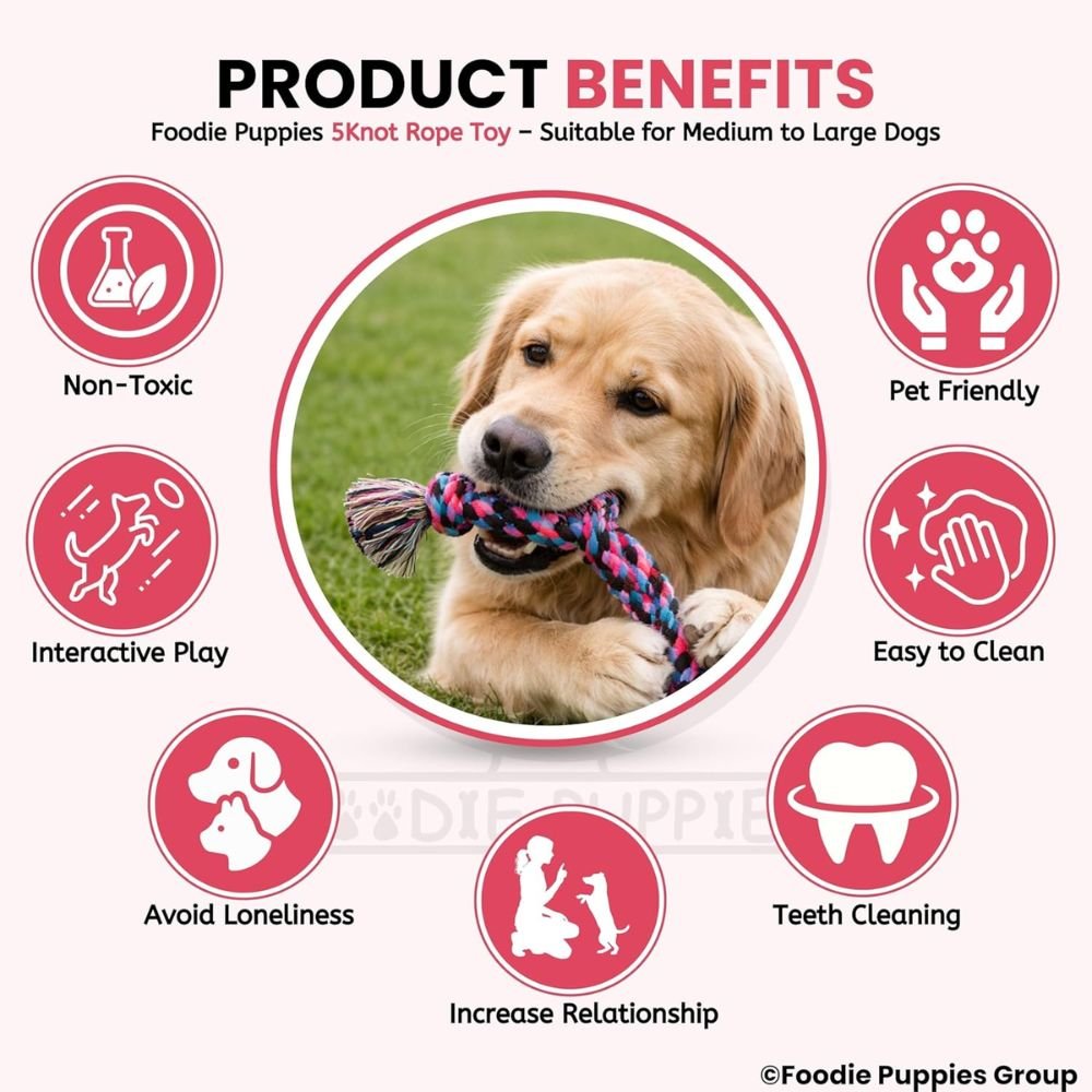 Heavy duty cotton rope tug toy for medium and large breed dogs