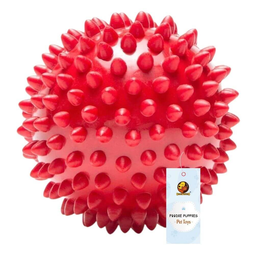 Foodie Puppies Natural Rubber Spike Ball Toy 7cm for Puppies & Small to Medium Dogs