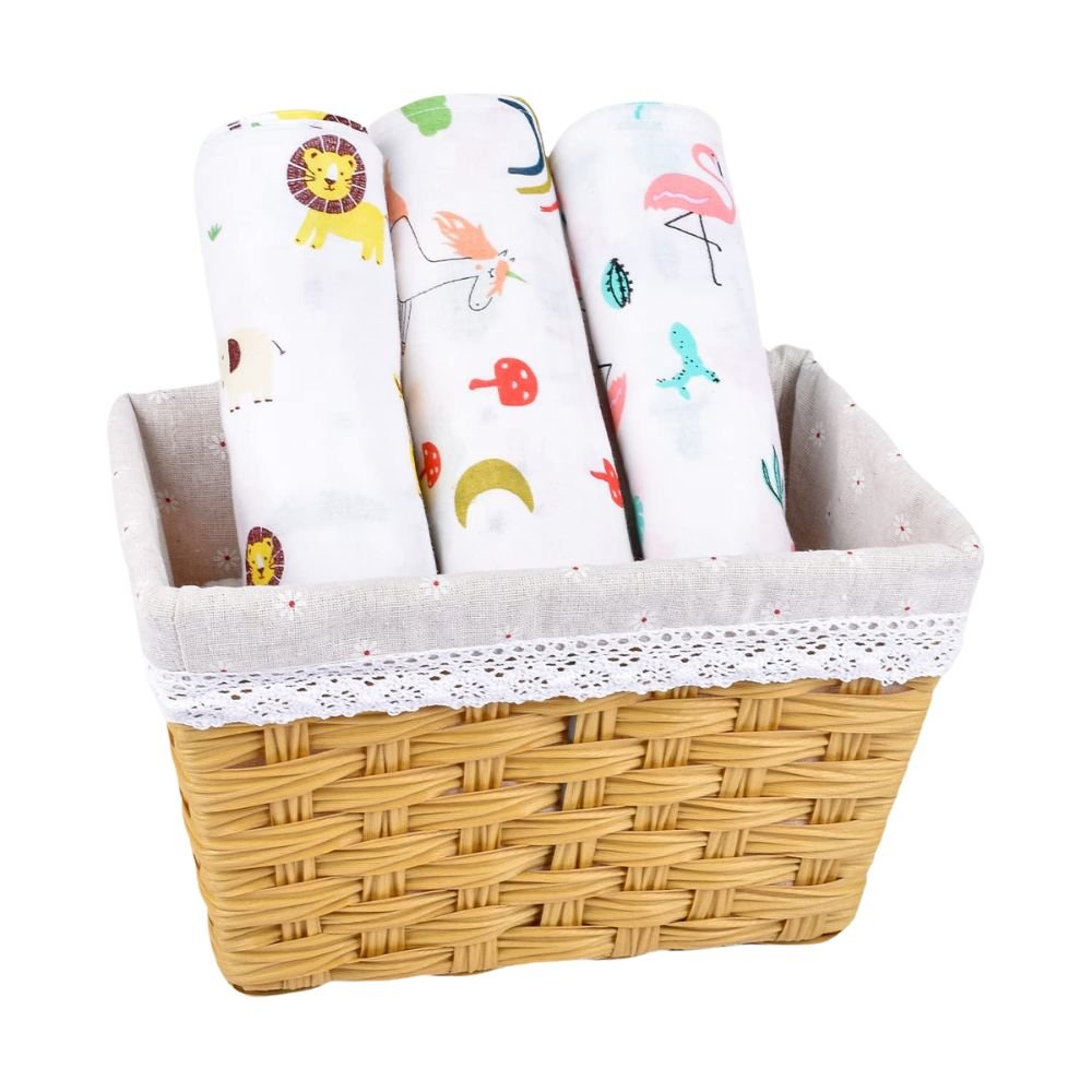 Mom's Home Organic Cotton Baby Muslin Swaddle | Pack of 3