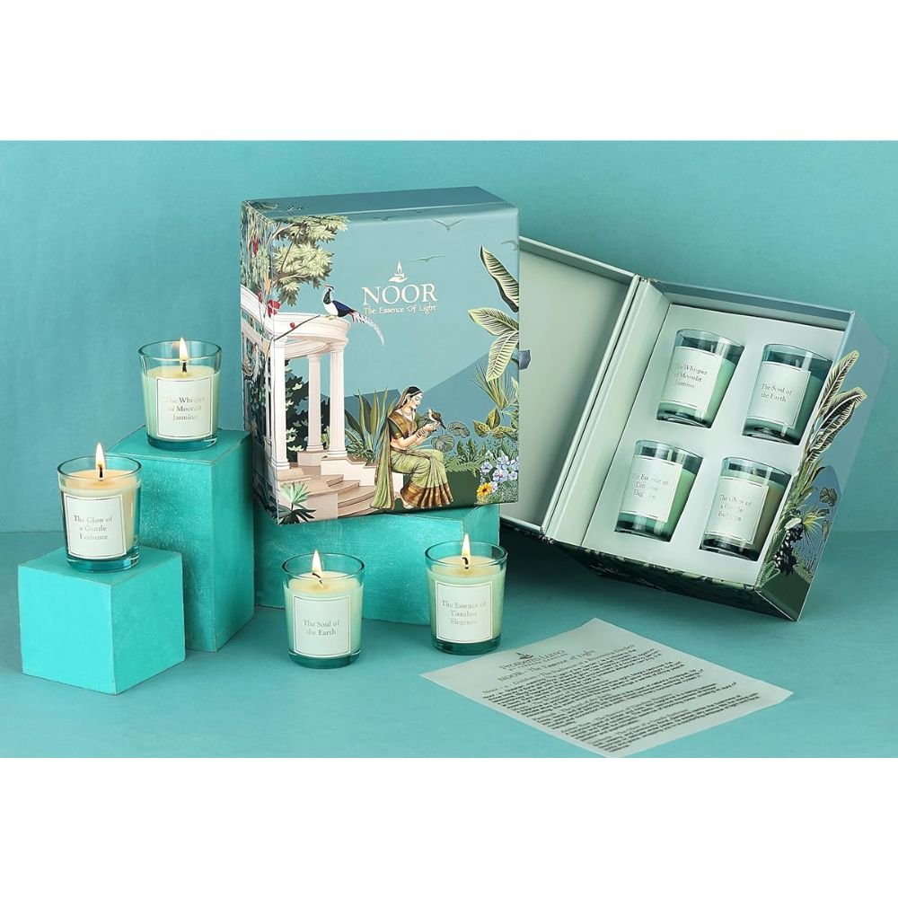 Prosperro Lumo By Parkash Candles Noor Luxury Scented Candle Gift Set - Soy Wax Jar Candles With Floral & Earthy Fragrances | Premium Wellness Collection | 4 Pcs - Image 2