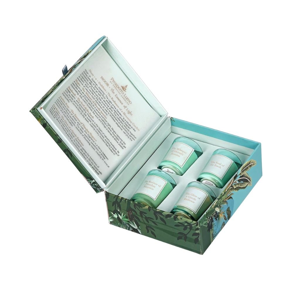Prosperro Lumo By Parkash Candles Noor Luxury Scented Candle Gift Set - Soy Wax Jar Candles With Floral & Earthy Fragrances | Premium Wellness Collection | 4 Pcs - Image 3
