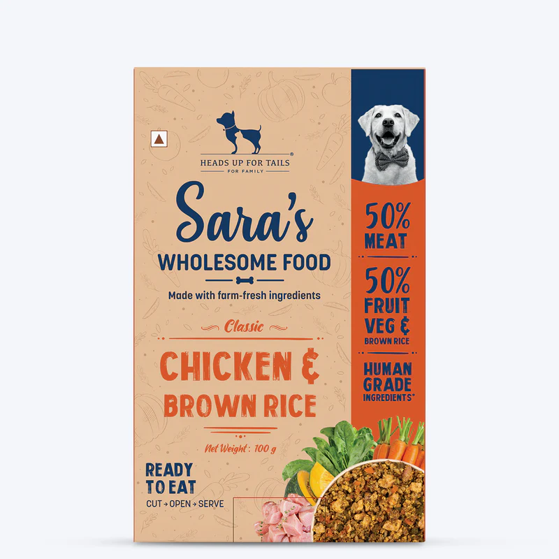 Sara’s Wholesome Classic Chicken & Brown Rice Dog Food 100gm