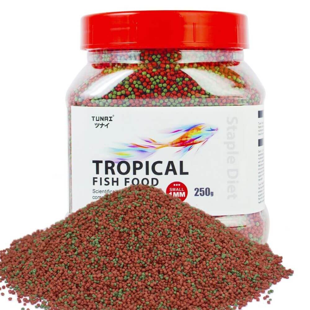 Tunai Tropical Fish Food 26% Protein Pellets for Fish 250gm