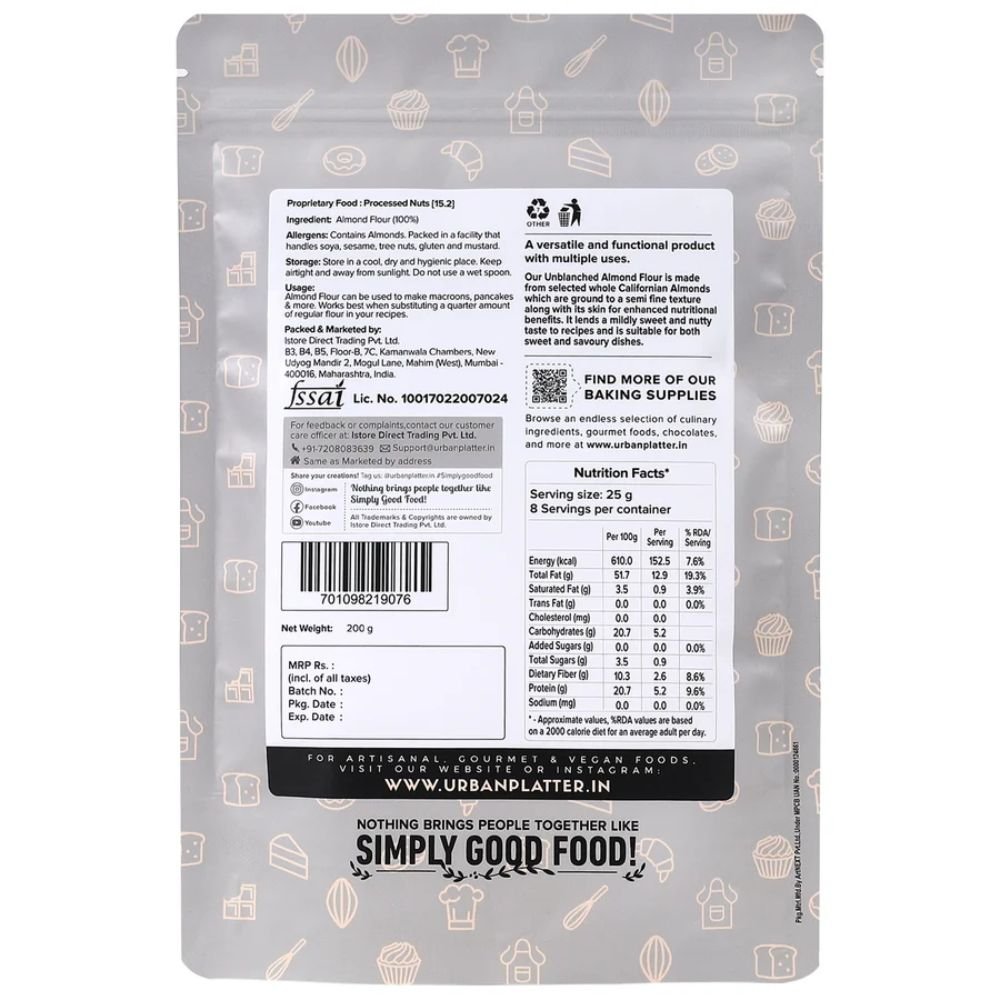 Urban Platter Natural Almond Flour 200g