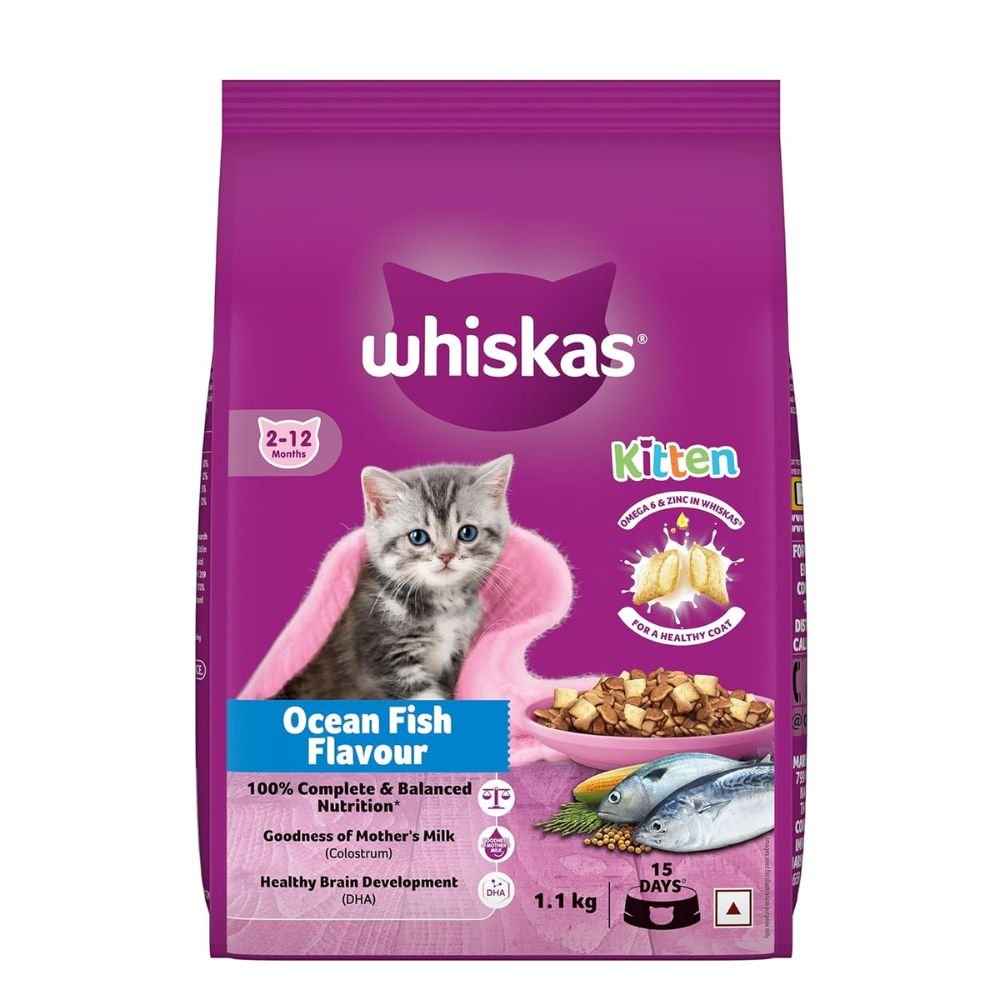 Whiskas Junior Mother Cat & Kitten Dry Cat Food Ocean Fish Flavour 1.1Kg