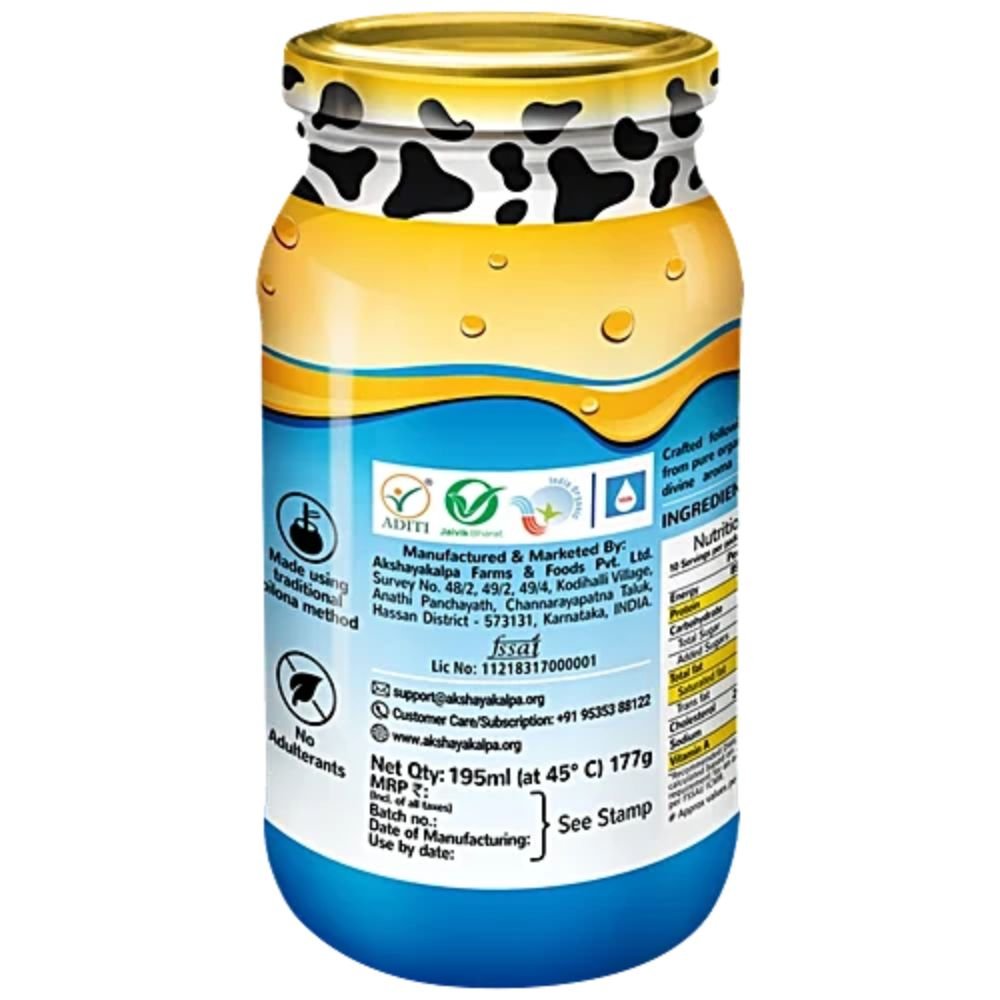 Akshayakalpa Cow Ghee 195 ml Bottle – Traditional Cow Ghee