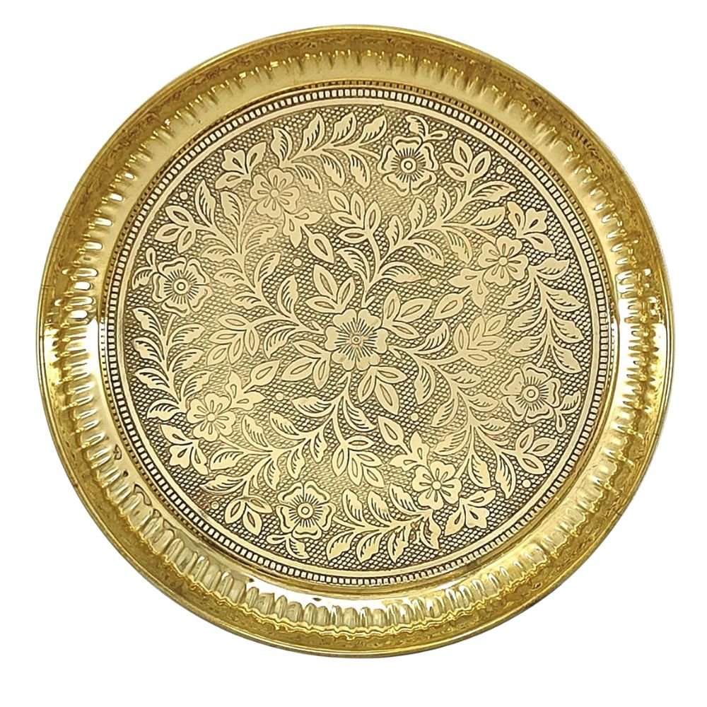 Brass Pooja Thali 4 Inch | BENGALEN Brass Puja Plate
