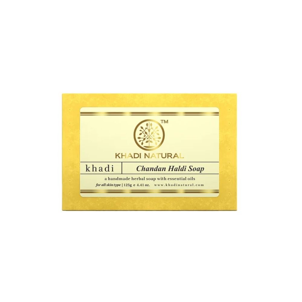 Khadi Natural Chandan Haldi Soap – Ayurvedic Sandalwood & Turmeric Soap