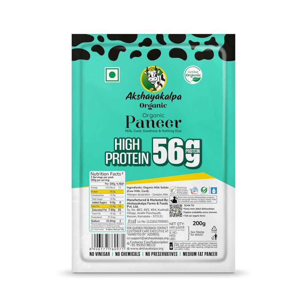 Akshayakalpa Organic High Protein Paneer 200g