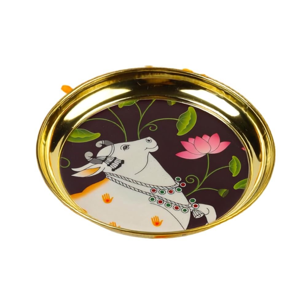Klassic 6 Inch Brass Pooja Thali – Small Brass Plate for Pooja
